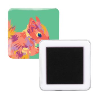 MagBadge Square magnet na chladničku so špendlíkom white