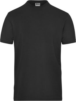 James & Nicholson | Pánské pracovní elast. tričko z bio bavlny - Solid black S