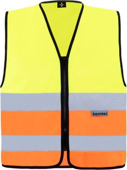 Korntex | Bezpečnostní vesta se zipem hi vis yellow/hi vis orange 3XL