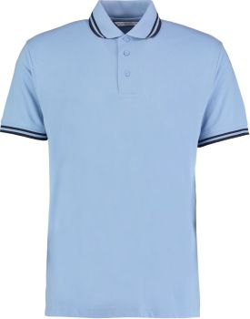 Kustom Kit | Pánské kontrastní piqué polo light blue/navy L