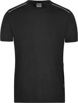 James & Nicholson | Pánské pracovní tričko - Solid black 4XL