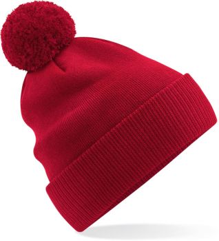 Beechfield | Organická pletená čepice s bambulí "Snowstar®" classic red onesize