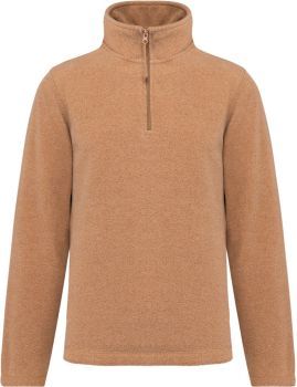 Kariban | Mikrofleecová mikina s 1/4 zipem "Enzo" camel heather XXL