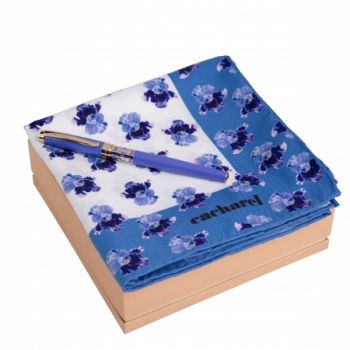 Set Hortense Bright Blue (rollerball pen & scarf)