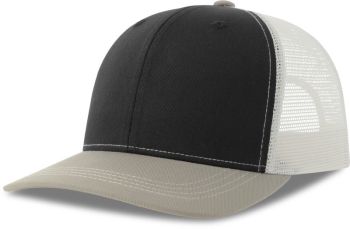 Atlantis | 6 panelová Trucker kšiltovka black/grey melange/white onesize