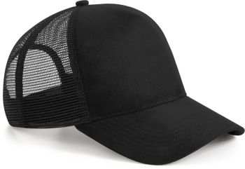 Beechfield | 5 panelová kšiltovka " Suede Snapback Trucker" black onesize