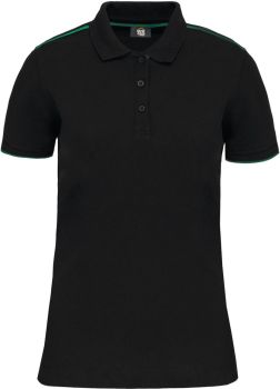 Kariban | Dámské pracovní piqué polo "Day-to-Day" black/kelly green XL