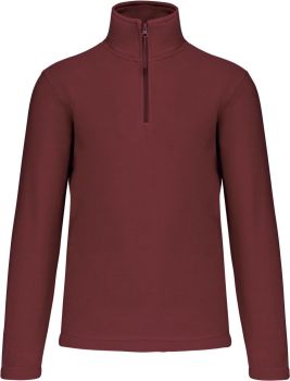 Kariban | Mikrofleecová mikina s 1/4 zipem "Enzo" wine 3XL