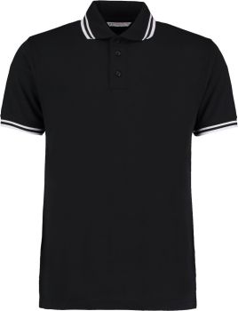 Kustom Kit | Pánské kontrastní piqué polo black/white 3XL