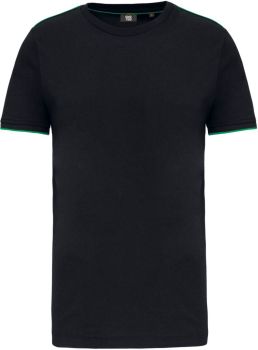 Kariban | Pánské pracovní tričko "Day-to-Day" black/kelly green 3XL