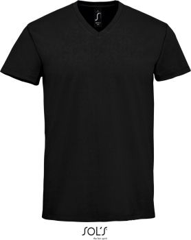 SOL'S | Pánské tričko s výstřihem do V z těžké bavlny deep black XL