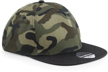 Beechfield | 5 panelová kšiltovka "Camo" jungle camo/black onesize