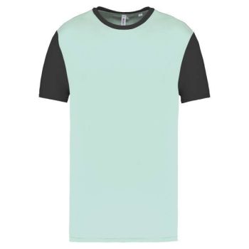 ADULTS' BICOLOUR SHORT-SLEEVED T-SHIRT Ice Mint/Dark Grey L