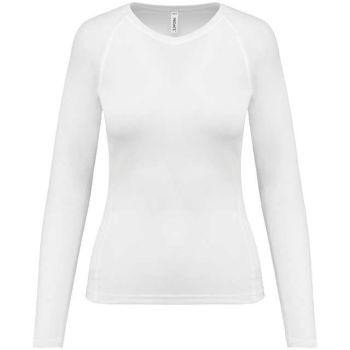 LADIES' LONG-SLEEVED SPORTS T-SHIRT White M