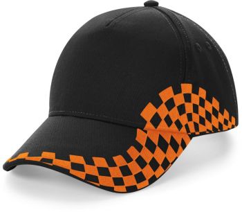 Beechfield | 5 panelová kšiltovka "Grand Prix" black/orange onesize