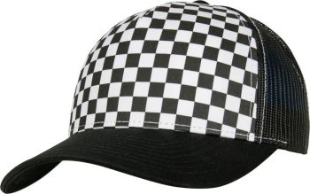 Flexfit | 5 panelová Trucker kšiltovka "Checkerboard" black/white onesize