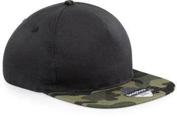 Beechfield | 5 panelová kšiltovka "Camo" black/jungle camo onesize