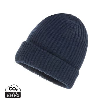 Dvojito pletená beanie čapica Impact z Polylana® AWARE™ námornícka modrá