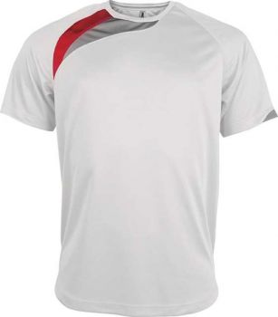 ADULTS SHORT-SLEEVED JERSEY White/Sporty Red/Storm Grey L