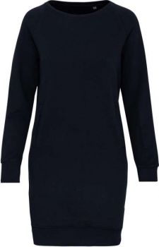 ORGANIC FLEECE LOUNGE DRESS Navy S