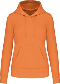 Kariban | Dámská ekologická mikina s kapucí light orange XL